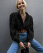 Embroidered Eyelet Long Sleeve Button-Up