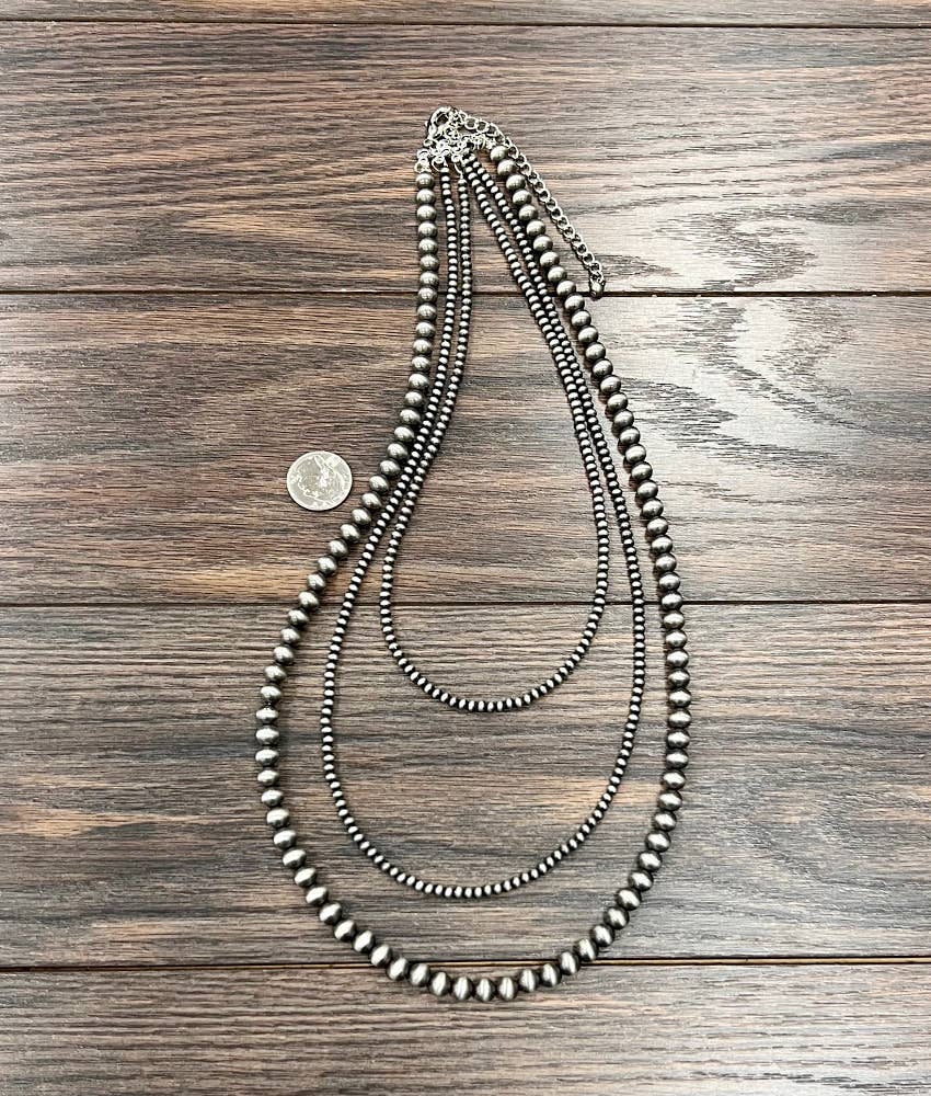 30-inch 3-strand Navajo Bead Necklace