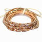 Pave rhinestone multi layered stretch bracelet set