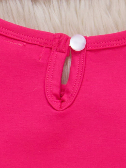 Cotton Icing Ruffle Tunic Top - Hot Pink