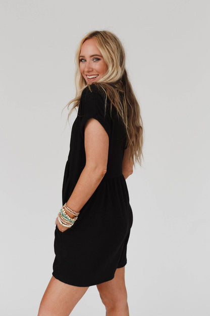 008 Sage and Wildflowers Romper - Black