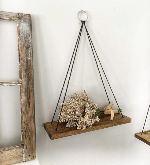 Hanging rope shelf