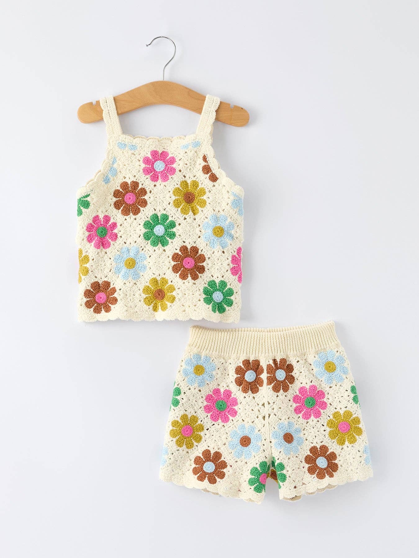 Crochet Floral Girl Set
