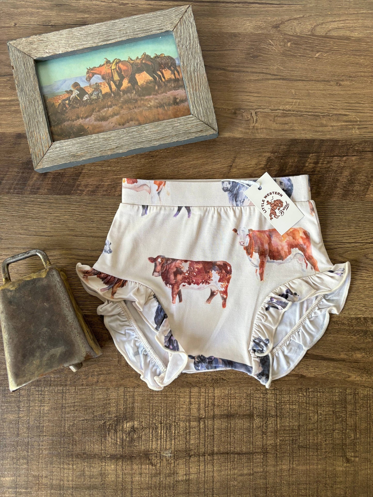 Watercolor Cows Bummies 