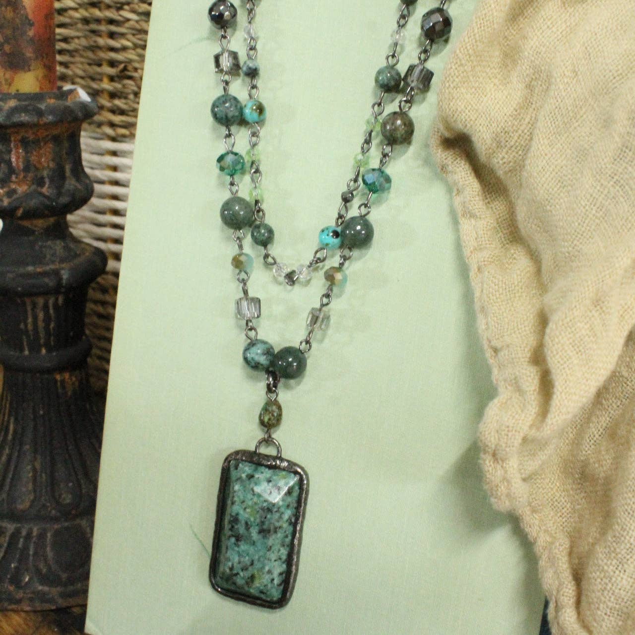 Just Beads Layered Jade Necklace