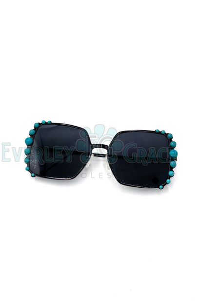 Turquoise Oversized SUNGLASSES