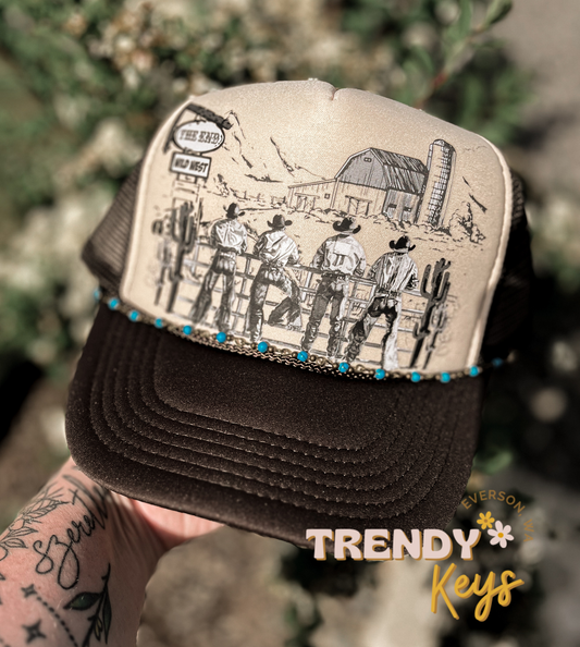 Cowboys at the Fence Graphic Trucker Hat