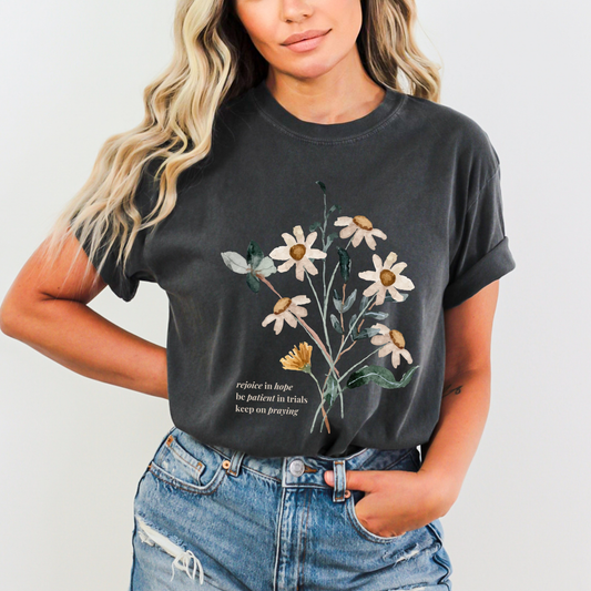 Rejoice In Hope Wildflowers Comfort Colors Christian T Shirt
