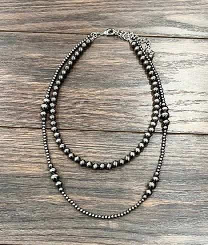 22" 2-strand Polish Navajo Bead Necklace