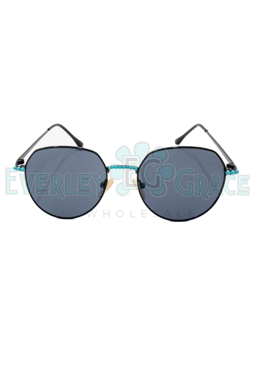 OCTAGON TURQUOISE SUNGLASSES