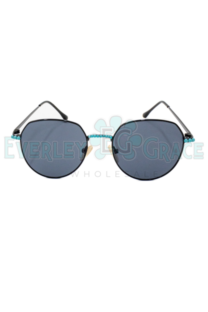 OCTAGON TURQUOISE SUNGLASSES