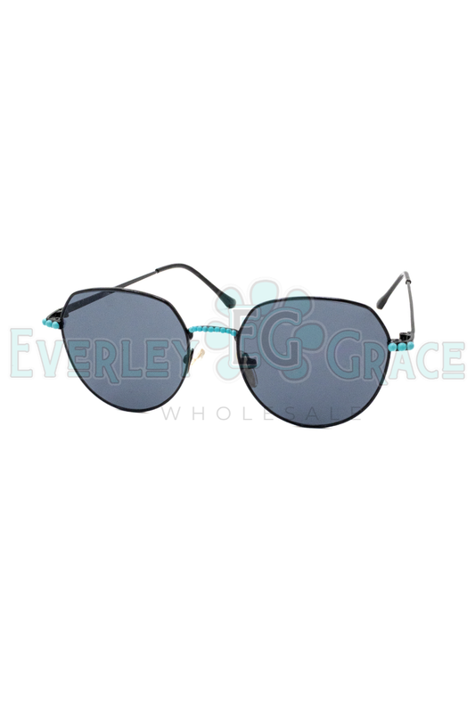 OCTAGON TURQUOISE SUNGLASSES