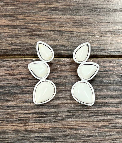 White Turquoise Stud Earrings