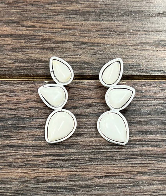 White Turquoise Stud Earrings