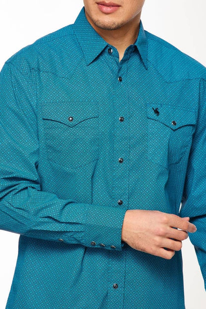 Men's Western Button-Down Shirts Regular Fit Printed Shirt