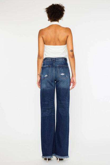 90’S ULTRA HIGH RISE FRAY HEM FLARE