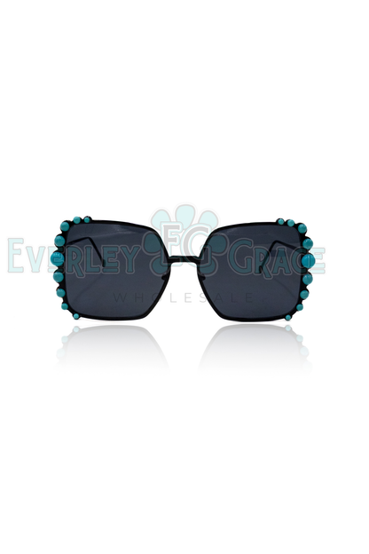 Turquoise Oversized SUNGLASSES