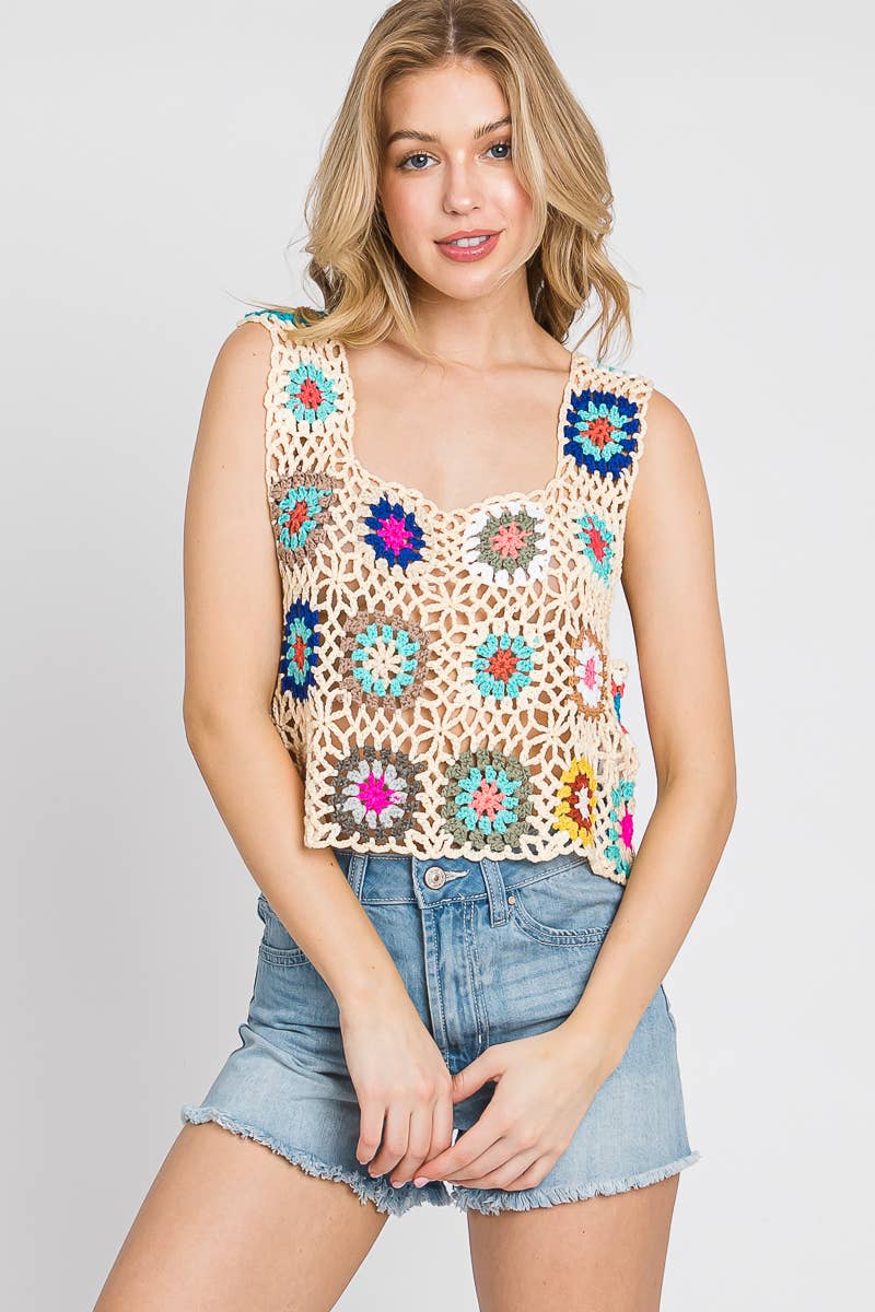 Multi Color Crochet Top