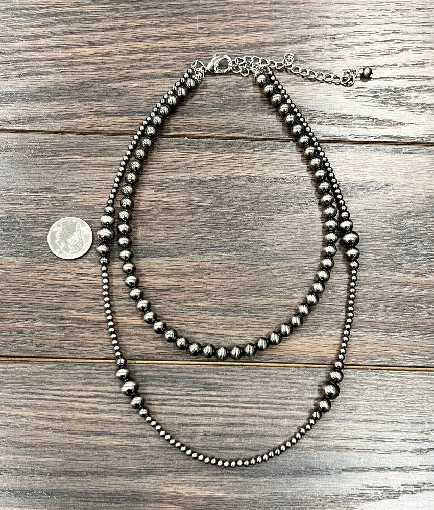 22" 2-strand Polish Navajo Bead Necklace