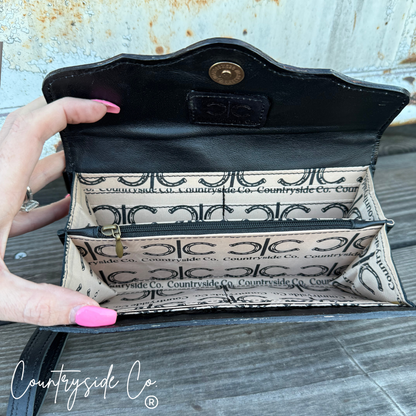 Dalton Checkered Leather Wallet Wristlet