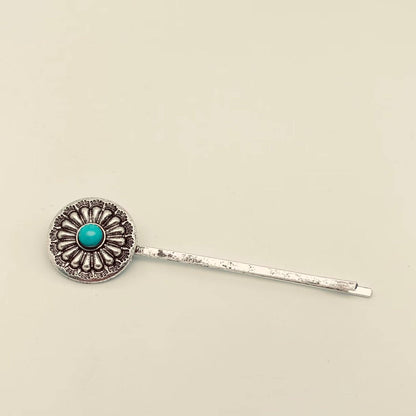 Western Style Vintage Turquoise Hairpin Hair Clip