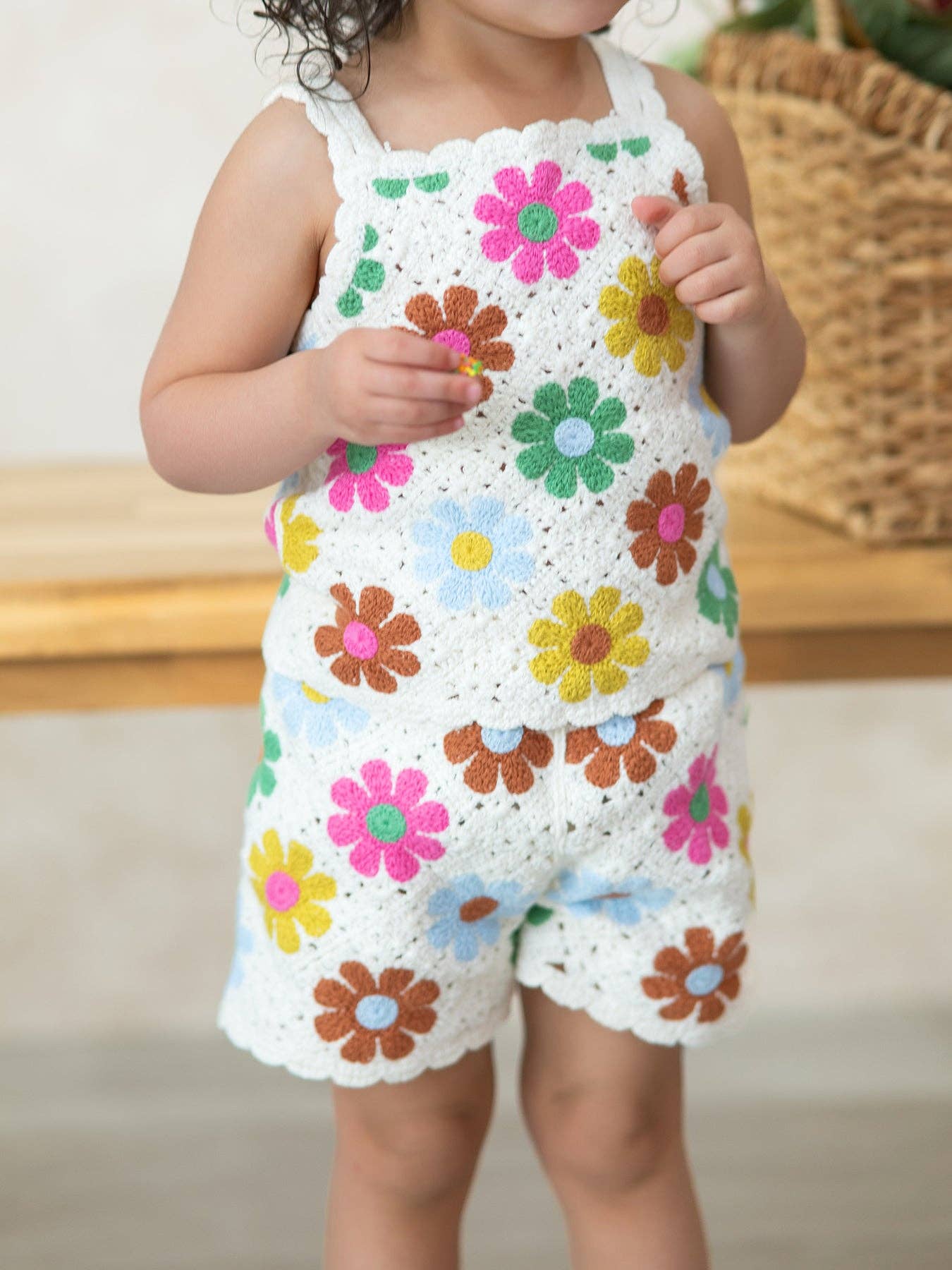 Crochet Floral Girl Set