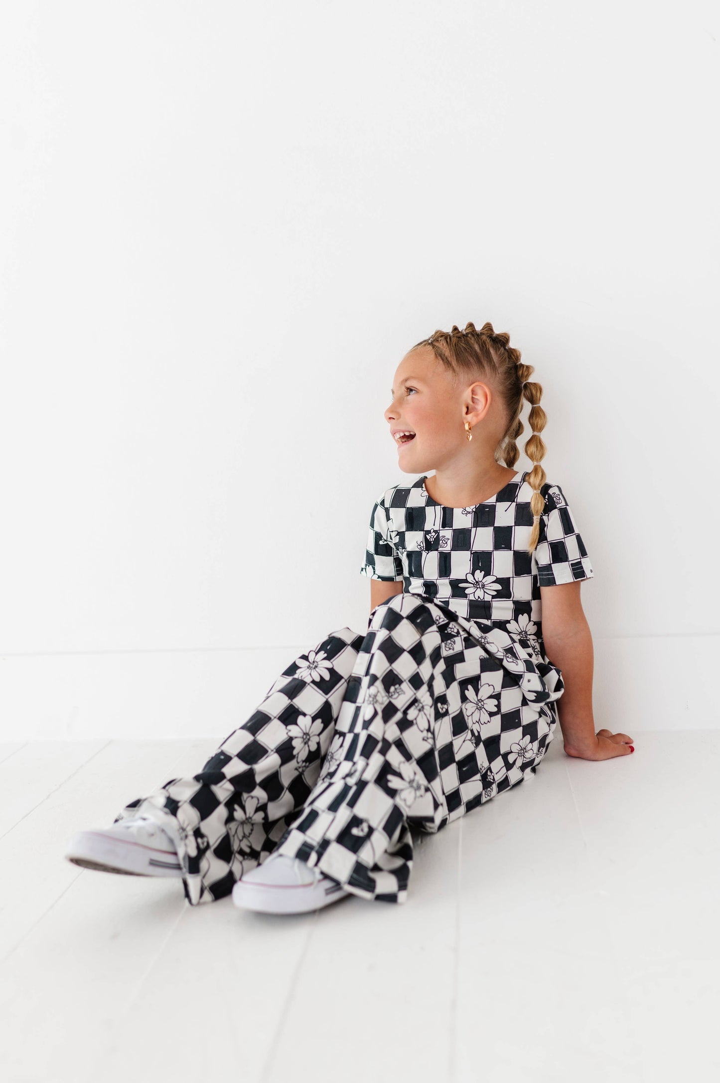 Floral Check Romper
