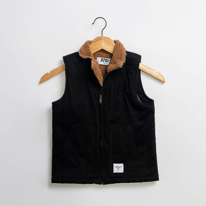 Western Kids Black Work Sherpa Vest