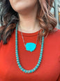 Turquoise Slab Paperclip Chain Western Necklace