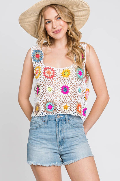 Multi Color Crochet Top