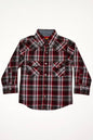 Boys' Western Plaid Long Sleeve Snap Shirts PS400k