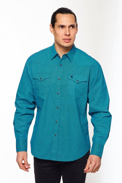 Men's Western Button-Down Shirts Regular Fit Printed Shirt