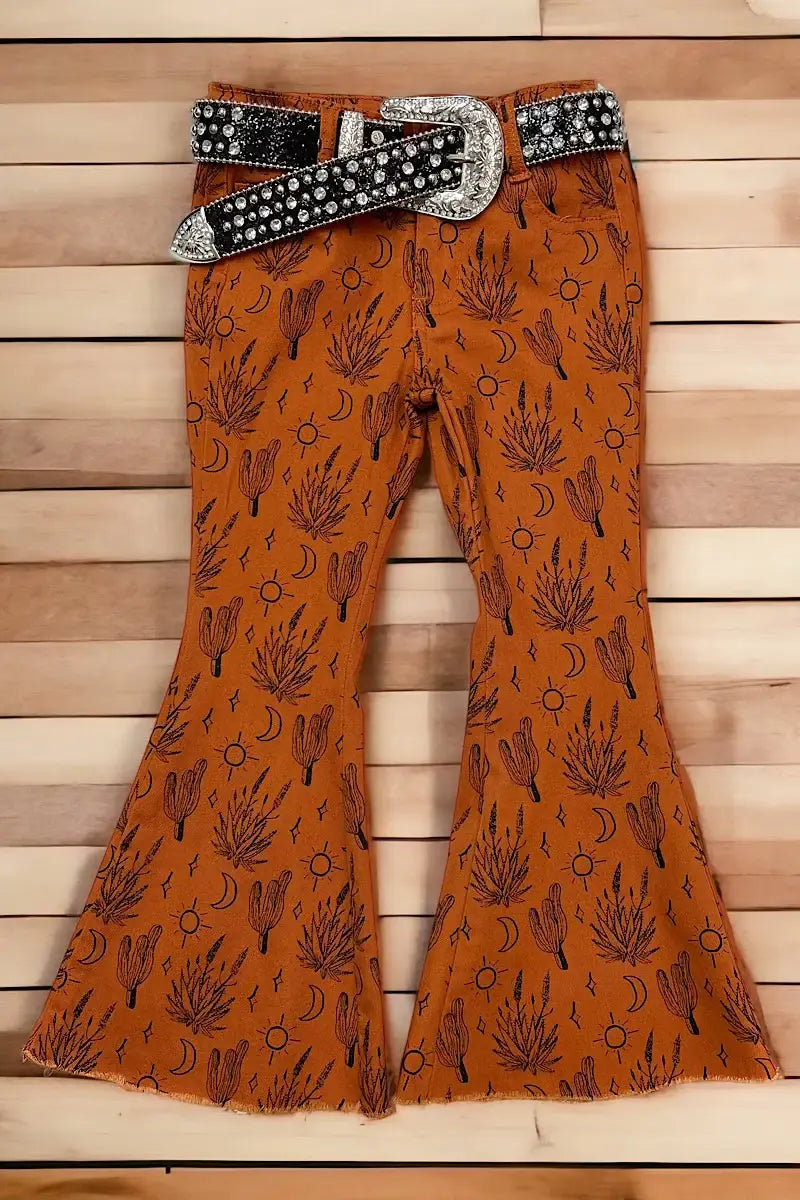 SUNSET COUNTRY PRINTED BOOTCUT DENIM PANTS