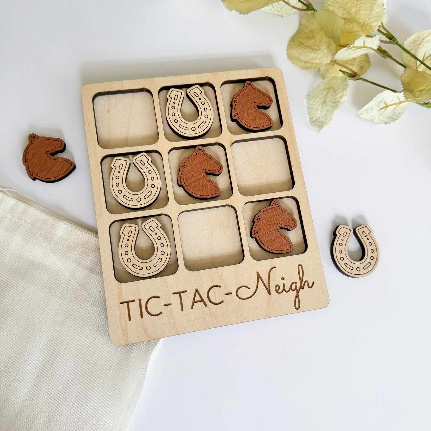 Horse Tic-Tac-Toe Game - Western Gift / Equestrian Gift