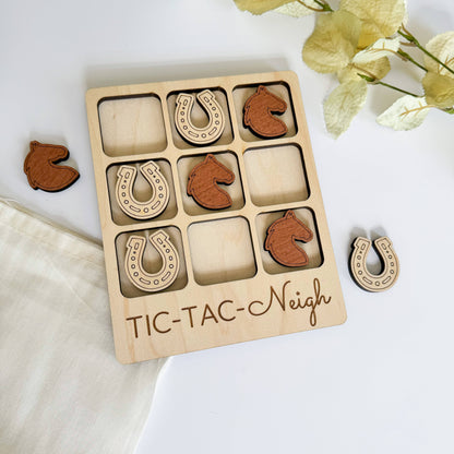 Horse Tic-Tac-Toe Game - Western Gift / Equestrian Gift