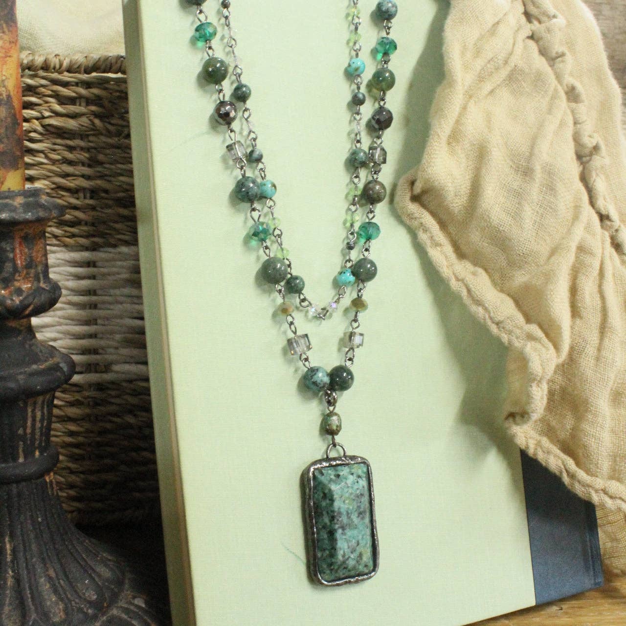 Just Beads Layered Jade Necklace